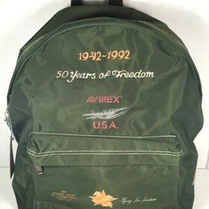 AVIREX Vtg Anniversary Green Nylon Backpack-RARE
